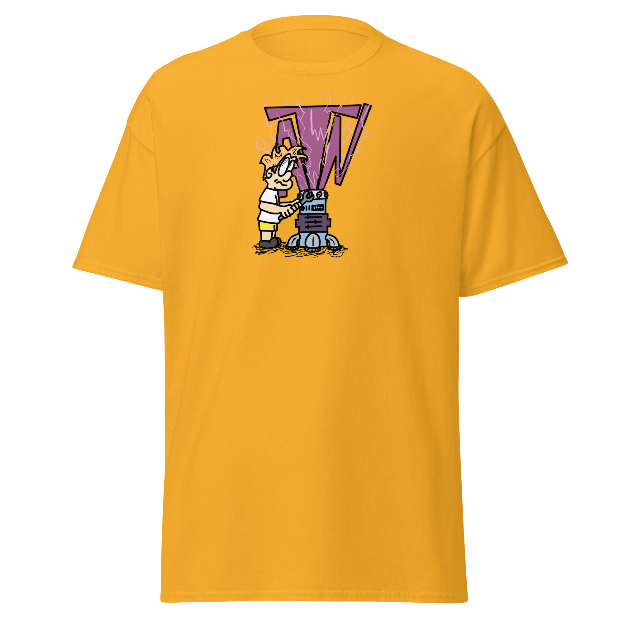 Gold Benedict character shirt.