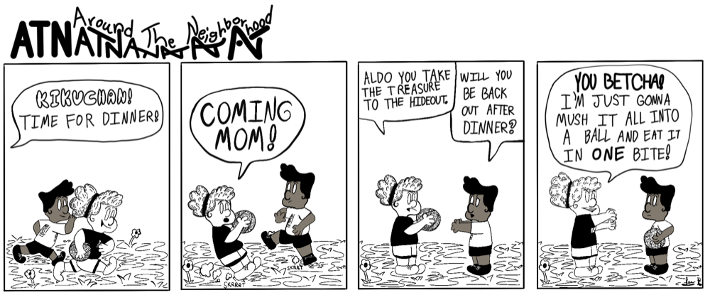 Around the Neighborhood comic page with a Bigfoot scene.