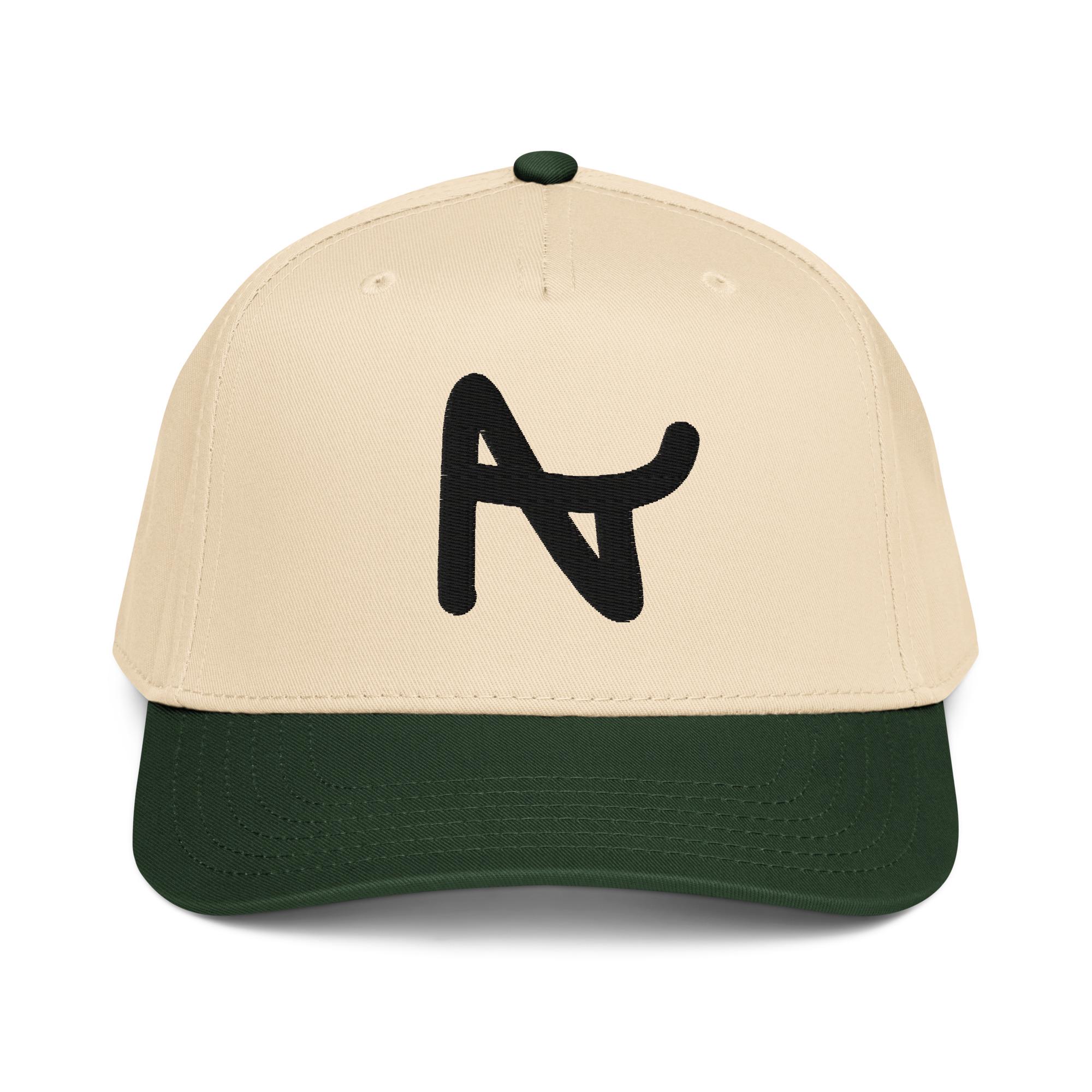 Cream and green ATN letter hat.